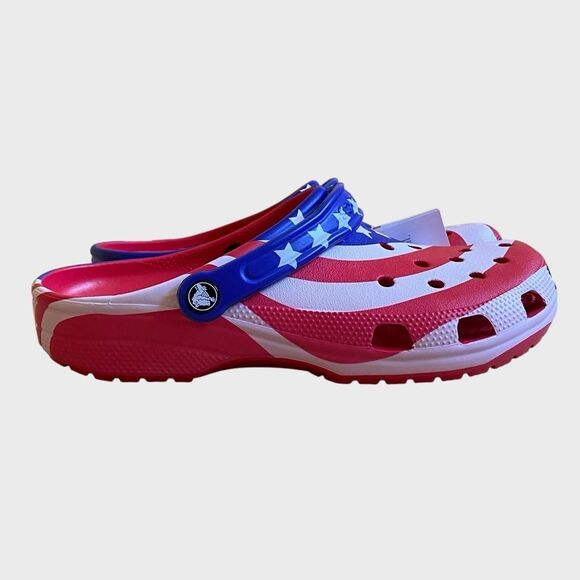 NEW Crocs Classic American Flag Clogs Men’s 10 Women's 12 Team USA Patriotic - Picture 7 of 12